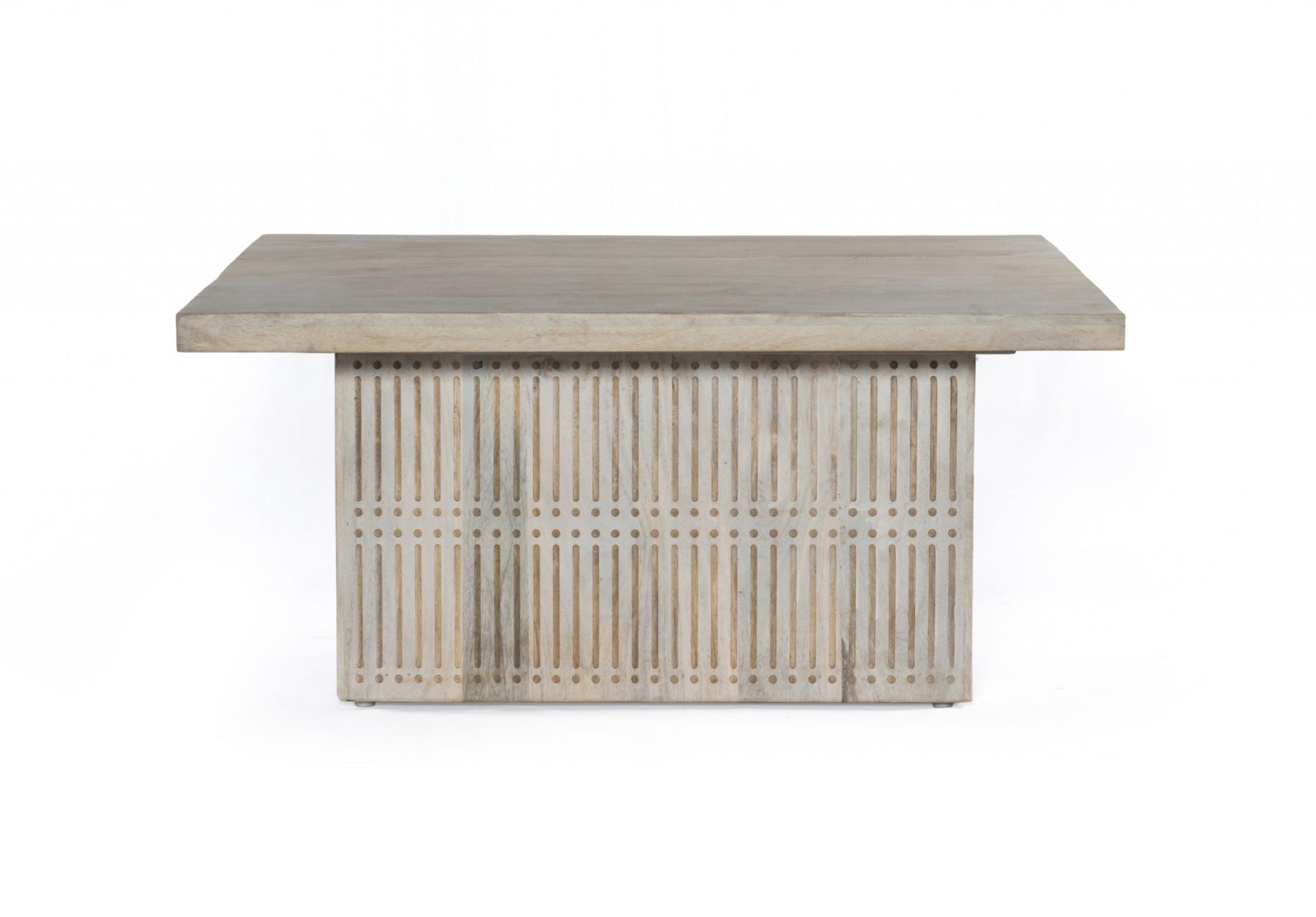 40" Ivory Solid Wood Lift Top Pedestal Coffee Table-1