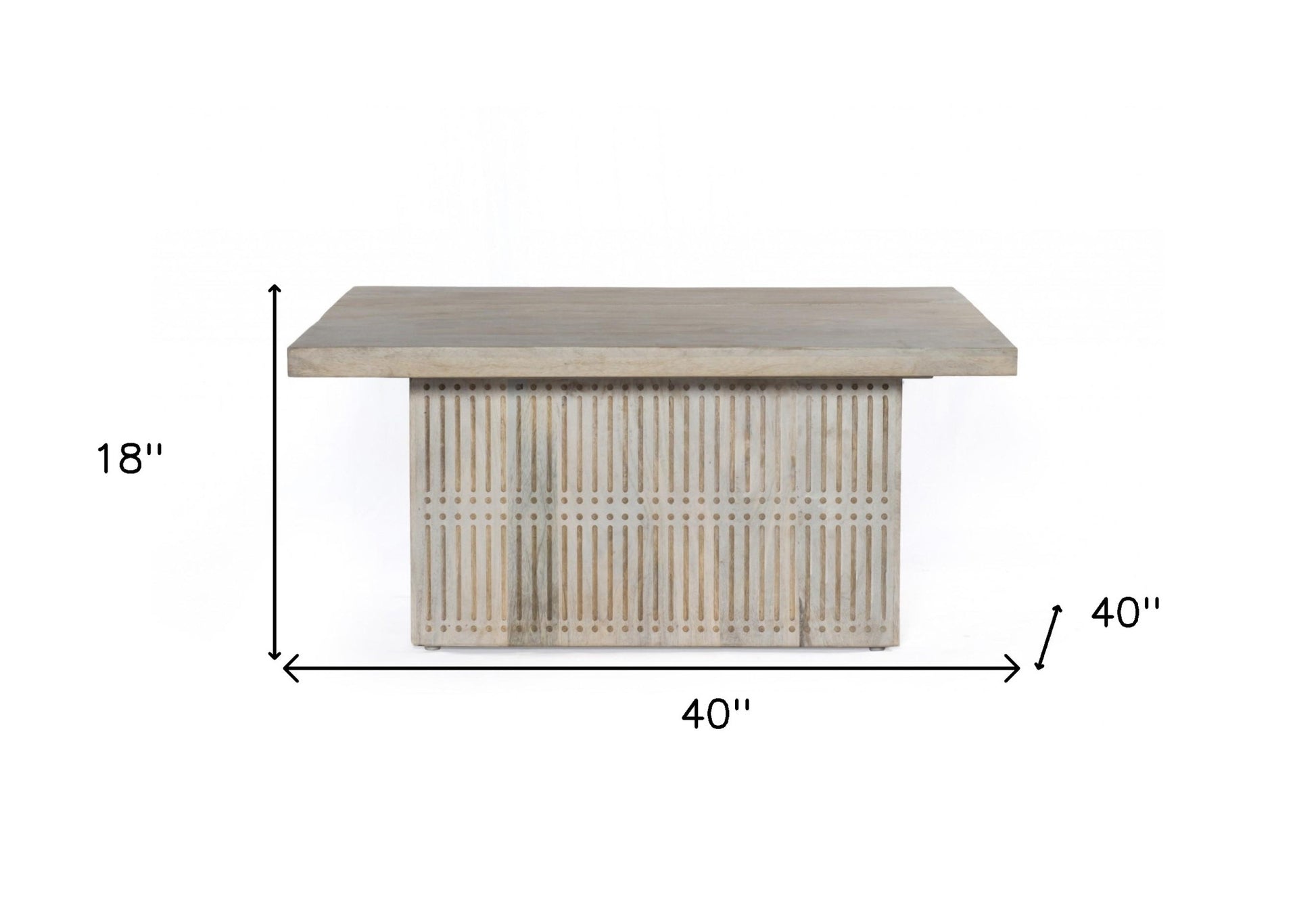40" Ivory Solid Wood Lift Top Pedestal Coffee Table-8