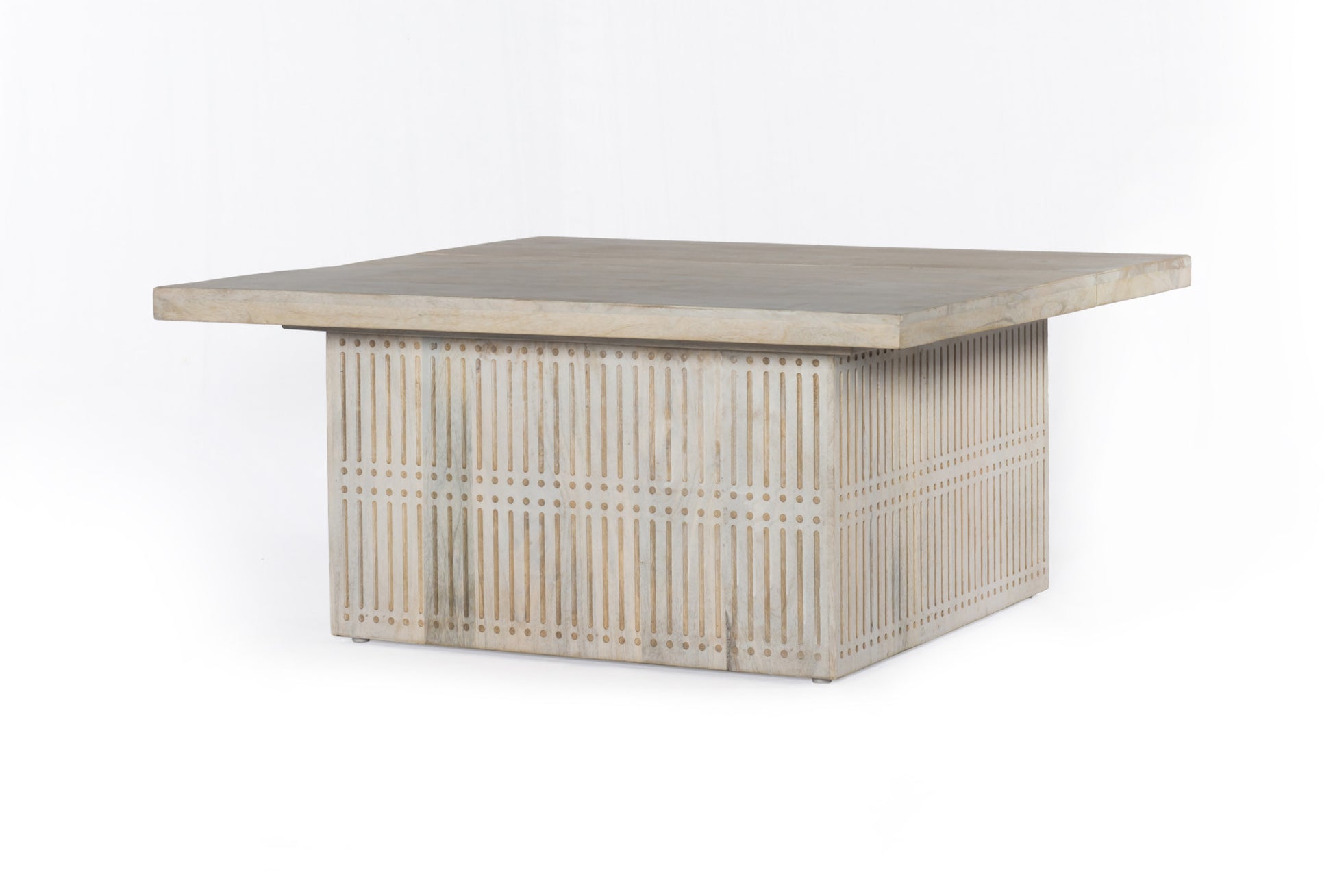 40" Ivory Solid Wood Lift Top Pedestal Coffee Table-2