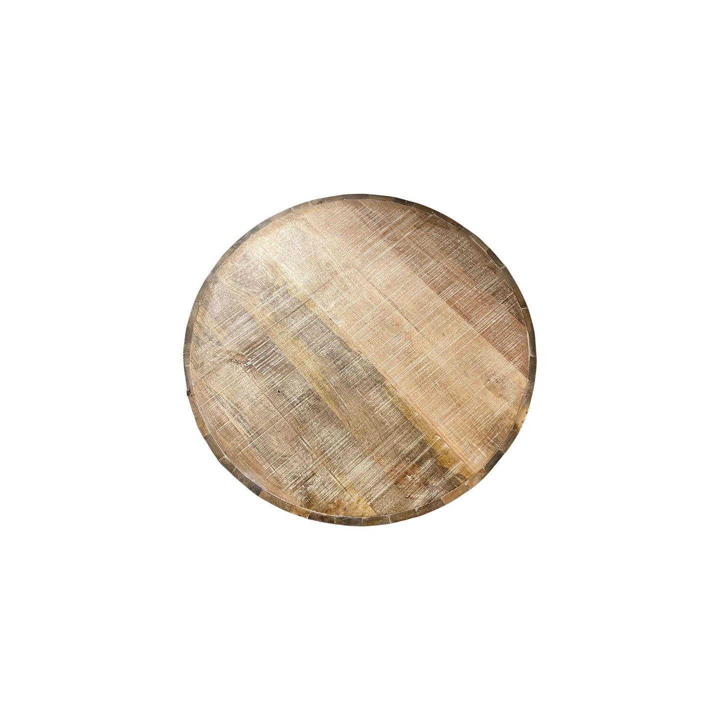 34" Natural Solid Wood Round Bunching Coffee Tables-2