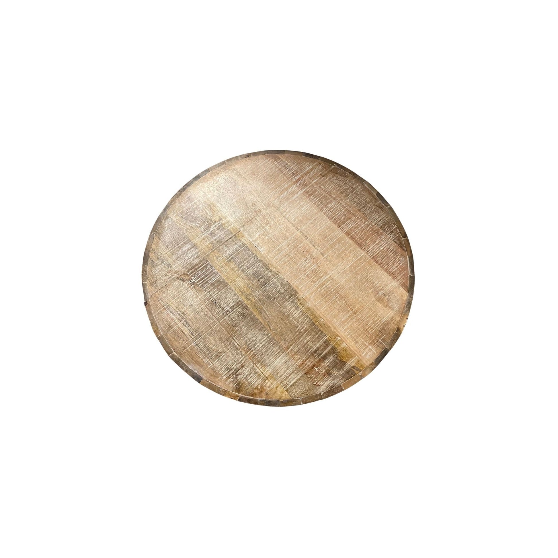 34" Natural Solid Wood Round Bunching Coffee Tables-2