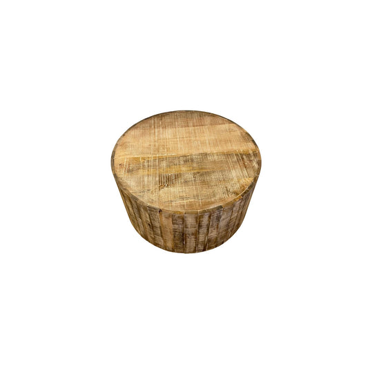 34" Natural Solid Wood Round Bunching Coffee Tables-1