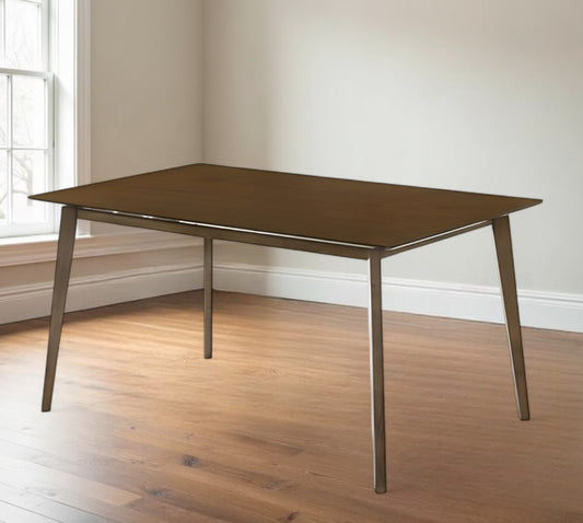 59" Brown Solid Wood Dining Table-0