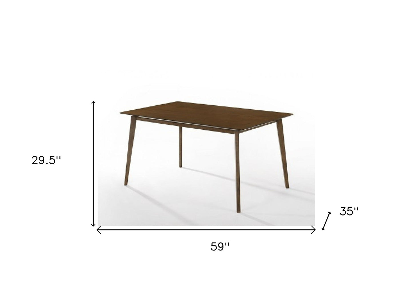 59" Brown Solid Wood Dining Table-3