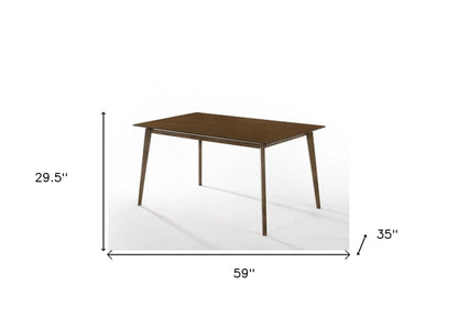 59" Brown Solid Wood Dining Table-3