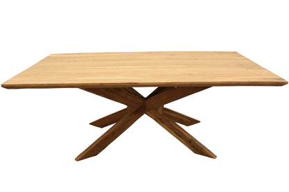 79" Natural Solid Wood Pedestal Base Dining Table-1