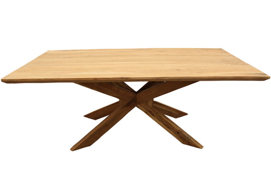 79" Natural Solid Wood Pedestal Base Dining Table-1