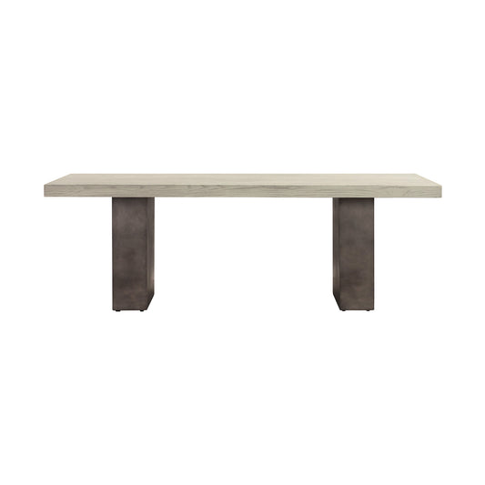 24" Gray And Dark Gray Solid Wood And Concrete Coffee Table-0