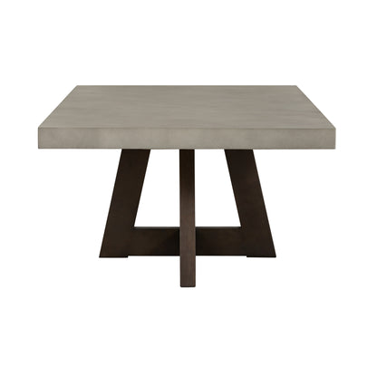 55" Gray And Brown Concrete And Solid Wood Coffee Table-3