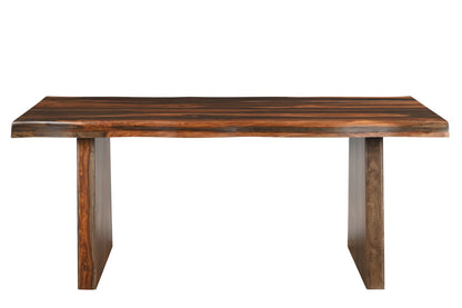 74" Dark Brown Solid Wood Dining Table-1