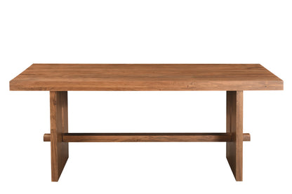 75" Brown Solid Wood Trestle Base Dining Table-1