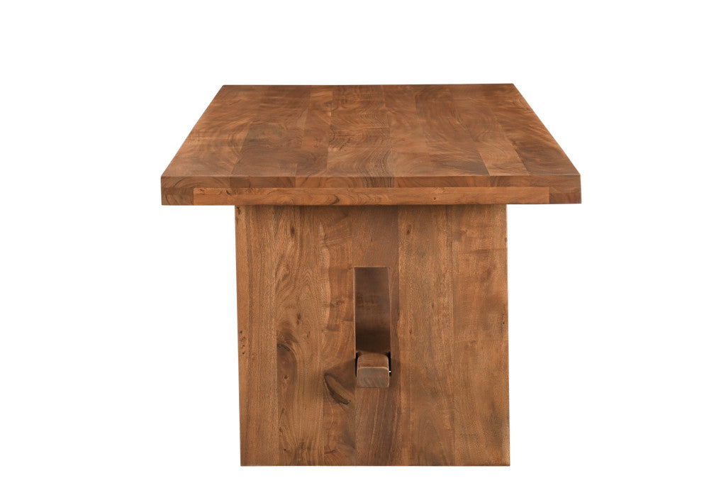 75" Brown Solid Wood Trestle Base Dining Table-3