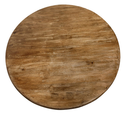 60" Natural Rounded Solid Wood Pedestal Base Dining Table-3