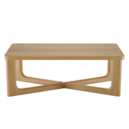 50" Natural Solid Wood Cross Legs Coffee Table-3