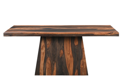 75" Brown Solid Wood Pedestal Base Dining Table-2