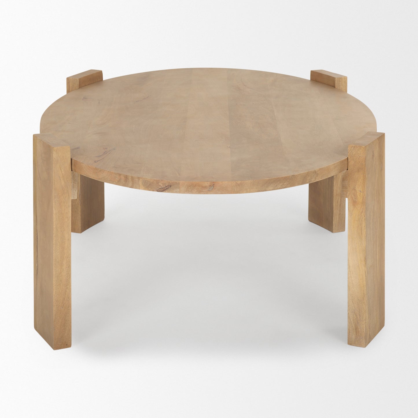 48" Natural Solid Wood Oval Coffee Table-3