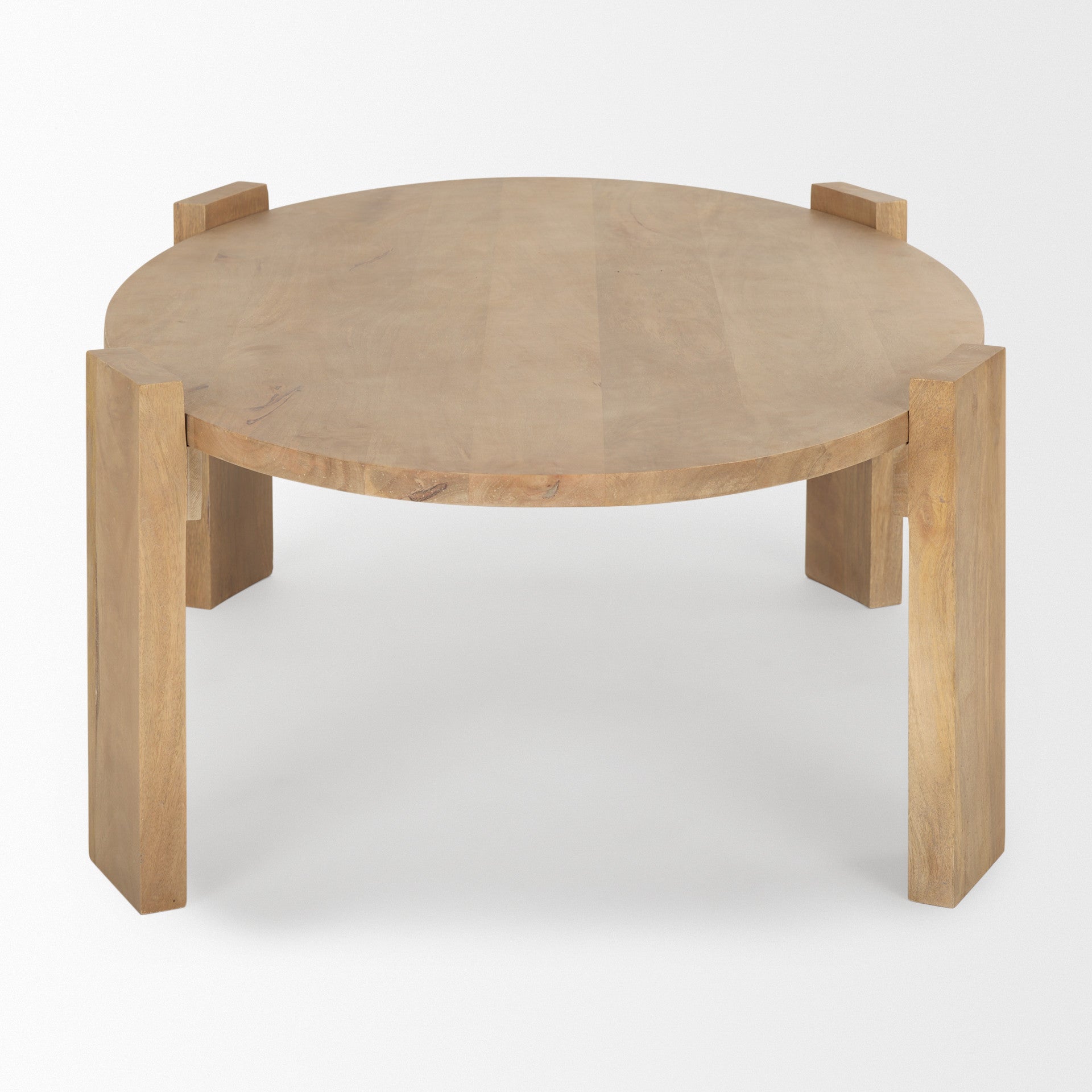 48" Natural Solid Wood Oval Coffee Table-3