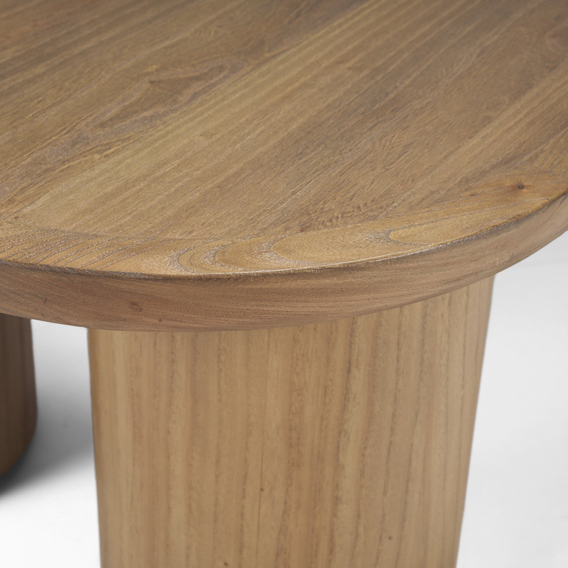55" Natural Solid Wood Oval Coffee Table-5