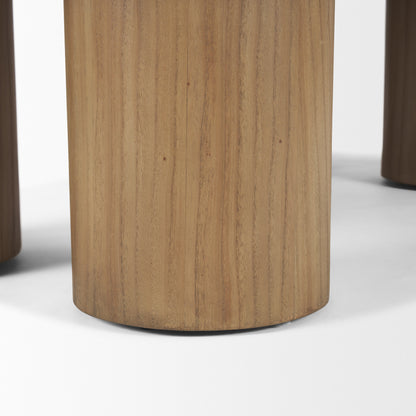 55" Natural Solid Wood Oval Coffee Table-8