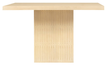 48" Natural Solid Wood Pedestal Base Square Dining Table-1