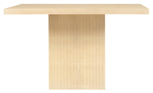 48" Natural Solid Wood Pedestal Base Square Dining Table-1