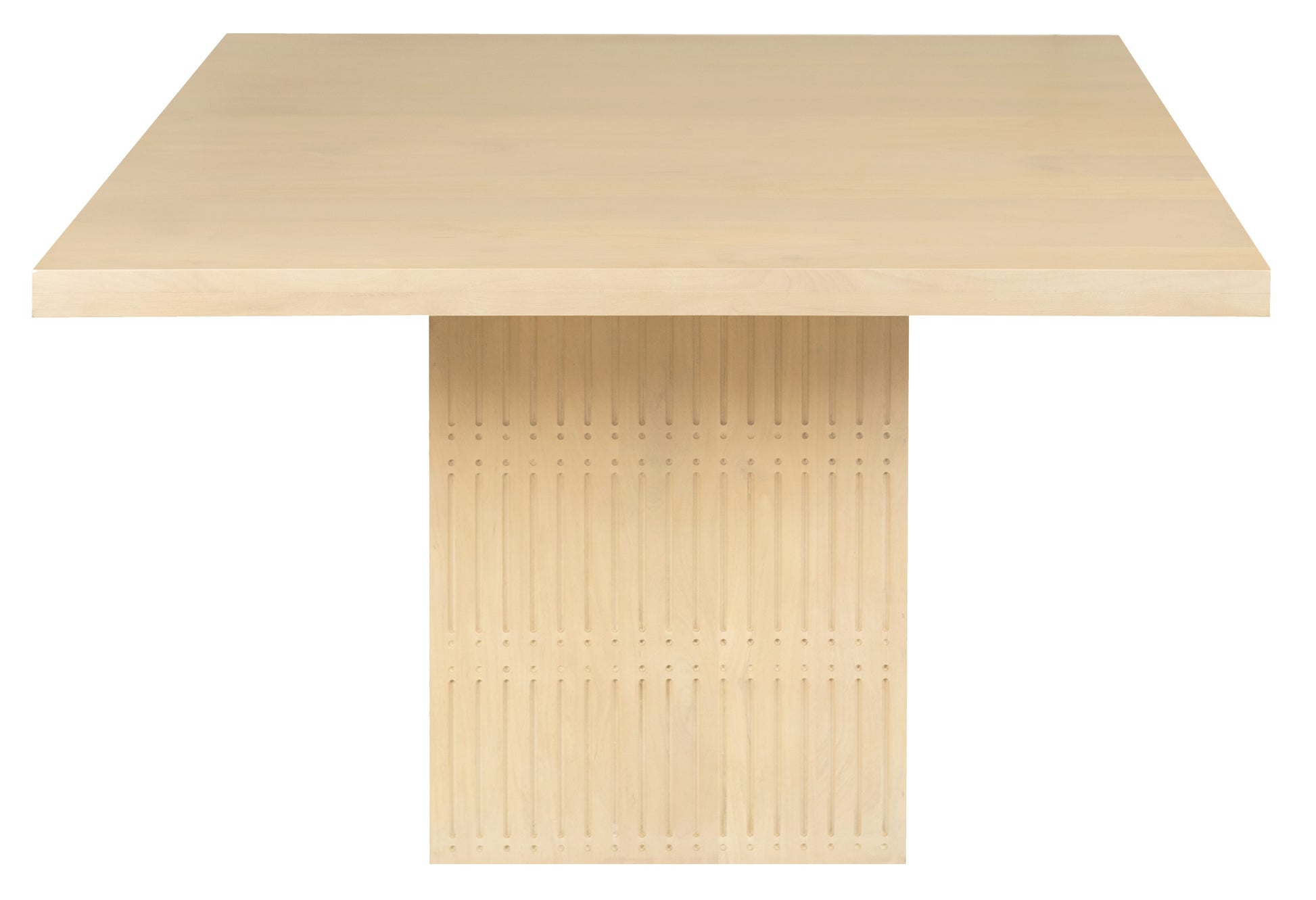 48" Natural Solid Wood Pedestal Base Square Dining Table-2