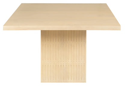48" Natural Solid Wood Pedestal Base Square Dining Table-2