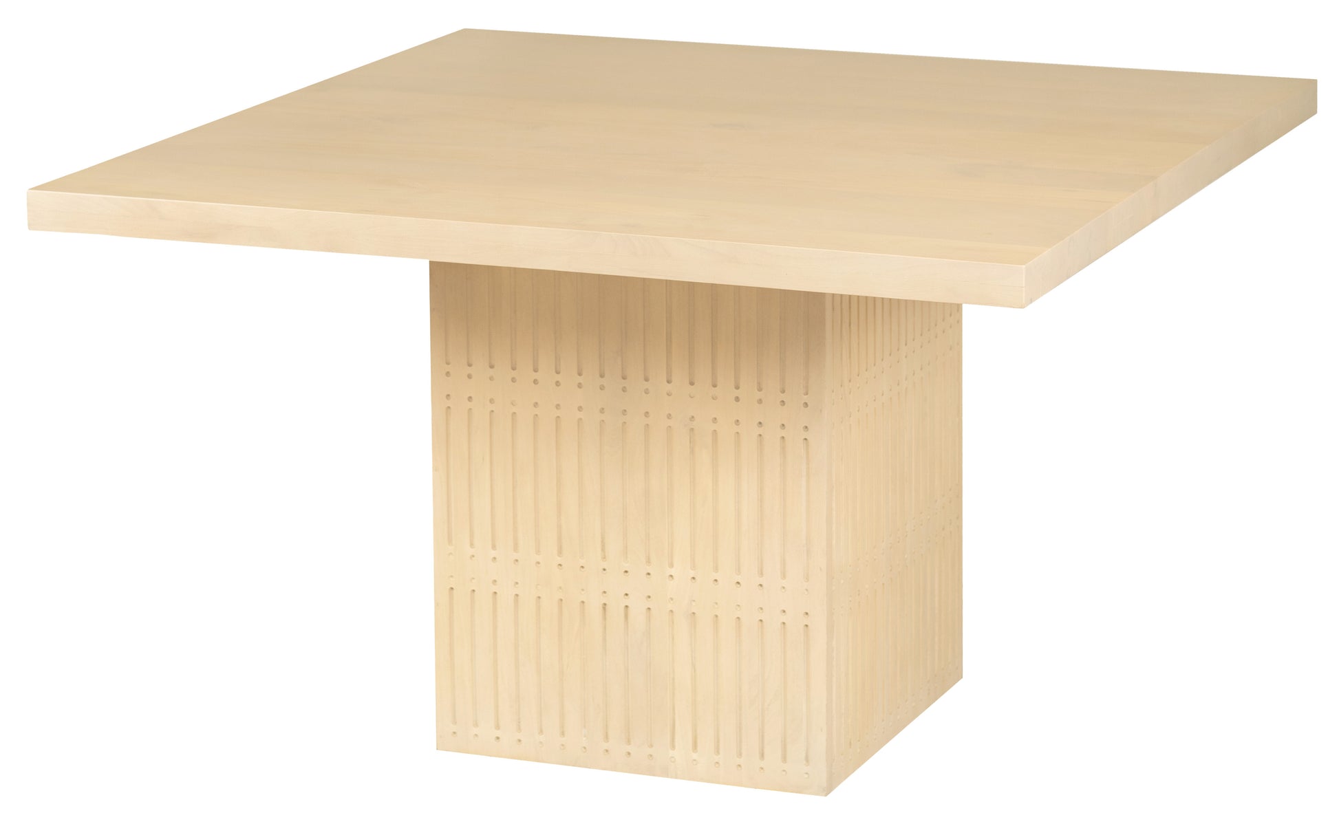 48" Natural Solid Wood Pedestal Base Square Dining Table-3