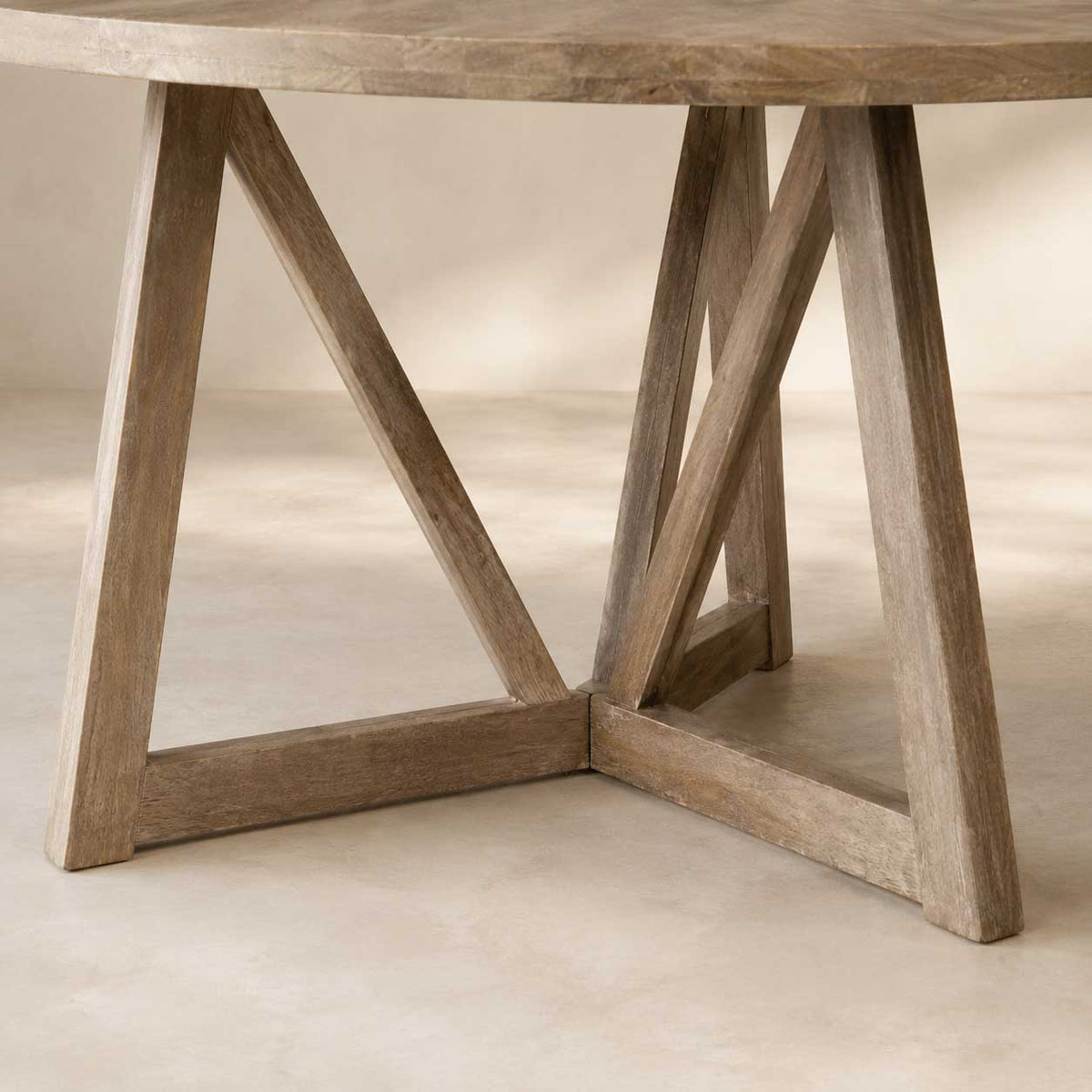 Hollis 60" Round Dining Table, Brown
