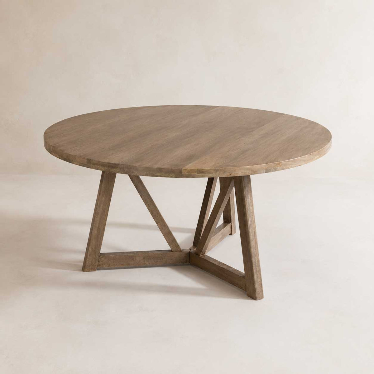 Hollis 60" Round Dining Table, Brown