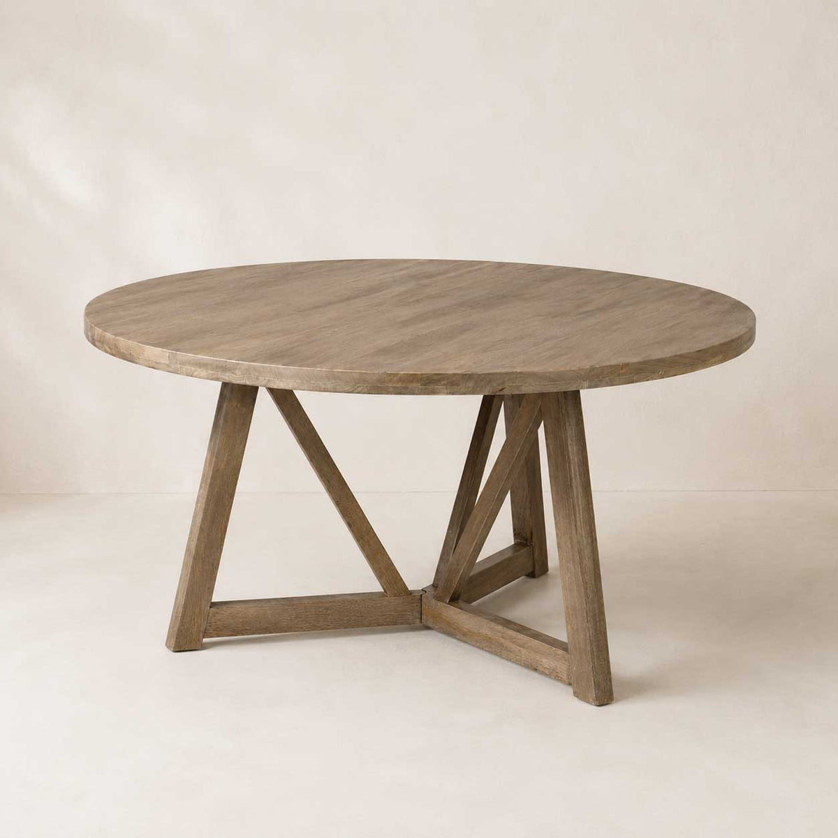 Hollis 60" Round Dining Table, Brown