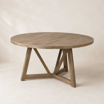 Hollis 60" Round Dining Table, Brown