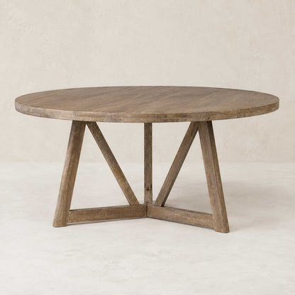 Hollis 60" Round Dining Table, Brown