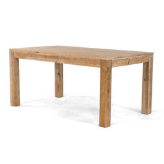 63'' Solid Wood Dining Table – Rustic Farmhouse Style, Light Brown Pine