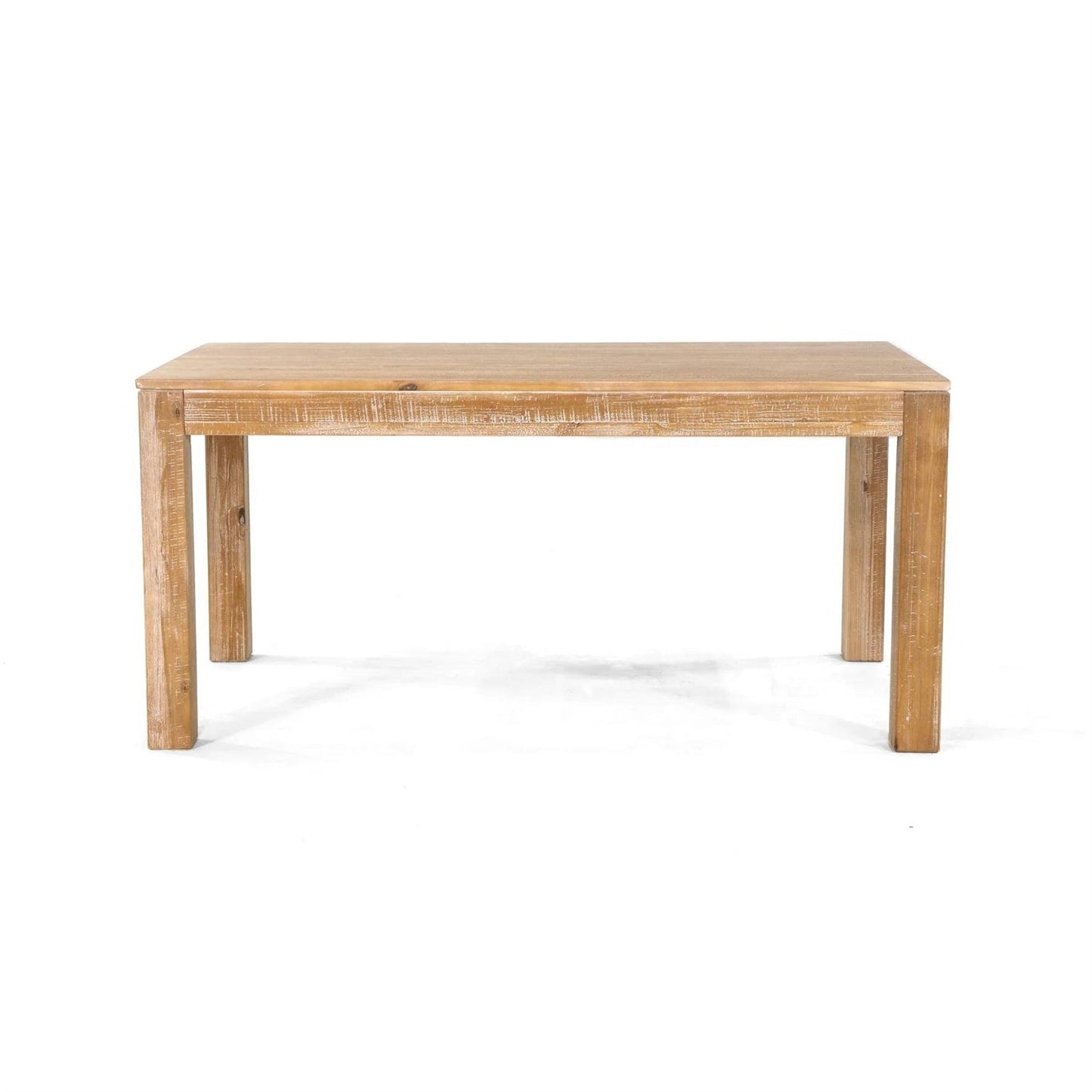 Modern Farmhouse 63-inch Solid Wood Dining Table in Rustic Light Brown Finish-1