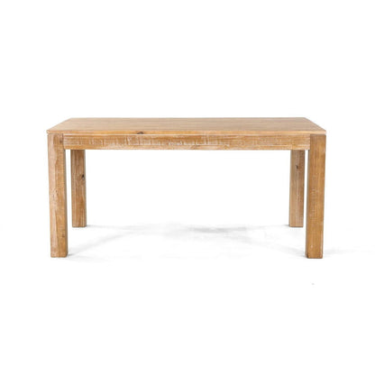 Modern Farmhouse 63-inch Solid Wood Dining Table in Rustic Light Brown Finish-1