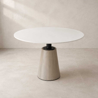 Marlow 48" Round Marble Dining Table, White
