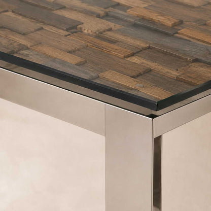 Mercer 80" Glass Dining Table, Silver