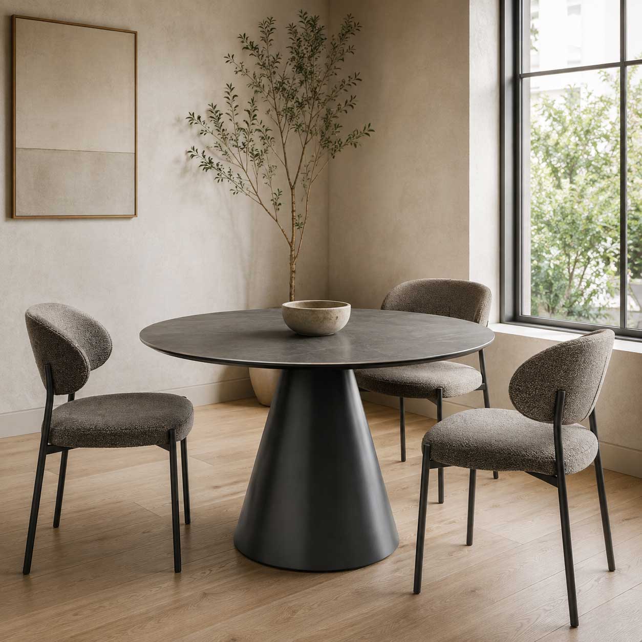 Sloane 47" Round Dining Table, Gray